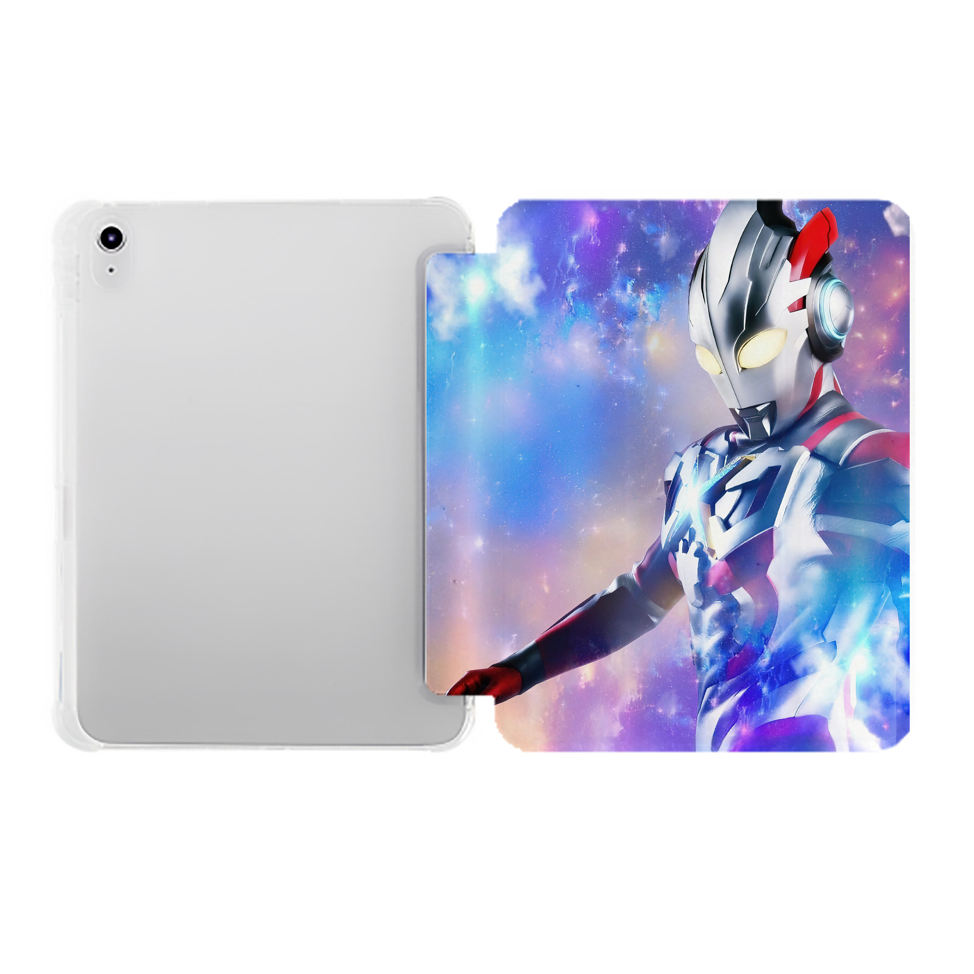（画像用） ウルトラマン Ultraman IPad ケース ペン収納付き 三つ折りスタンド PUレザー×シリコン 対応機種9.5/10.5/10.9インチ